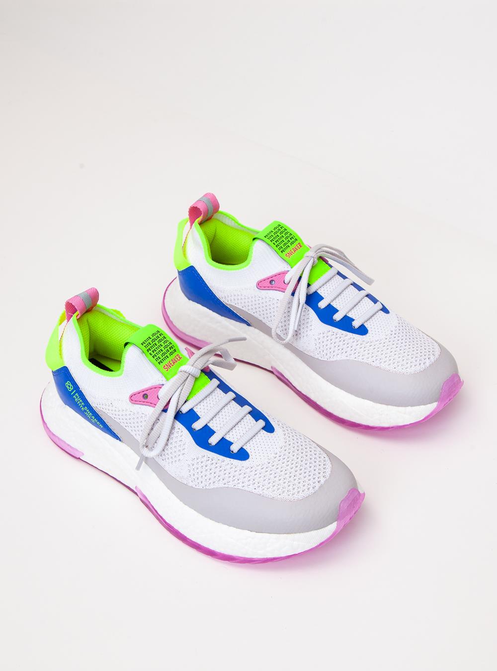 Tênis Petite Jolie Puff Sneaker White/Chiclete PJ7130II