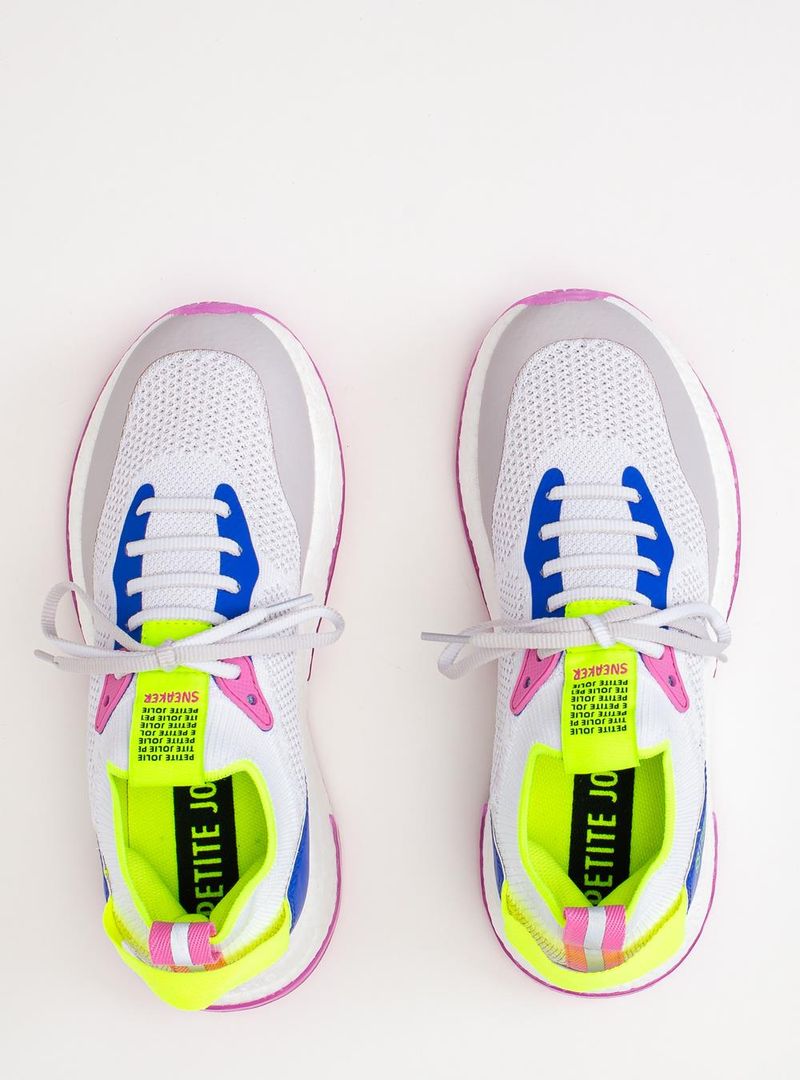 Tênis Petite Jolie Puff Sneaker White/Chiclete PJ7130II