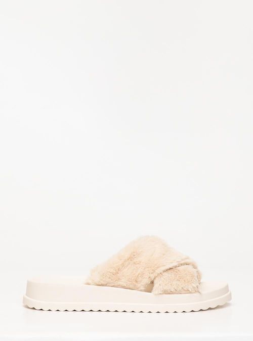 Chinelo Petite Jolie Smash Fur Creme PJ7709