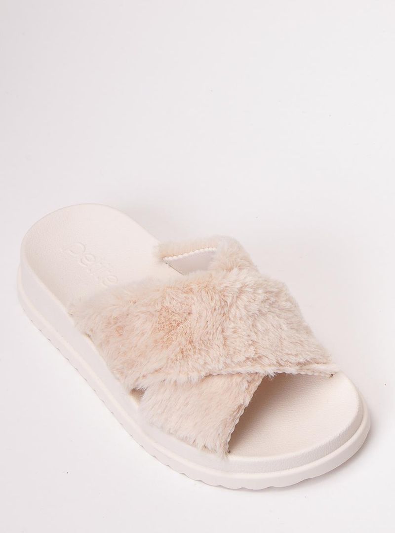 Chinelo Petite Jolie Smash Fur Creme PJ7709