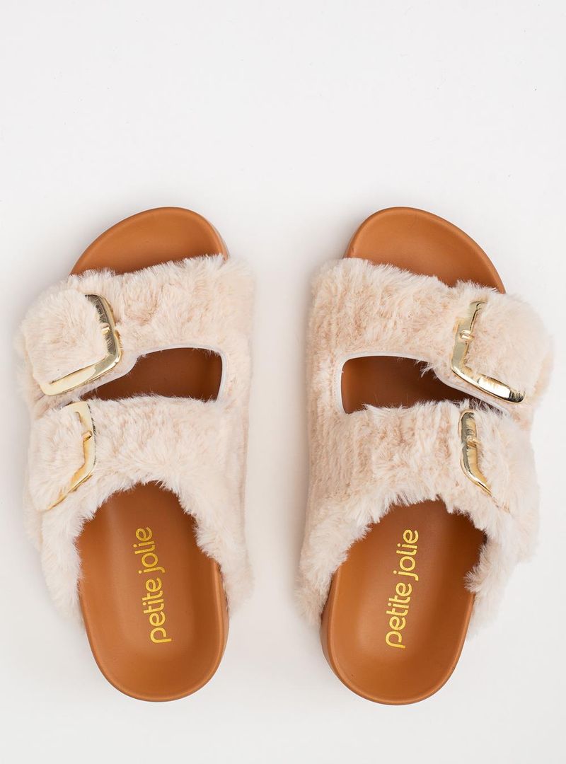 Chinelo Petite Jolie Lovin´ Flat Fur Creme PJ7720