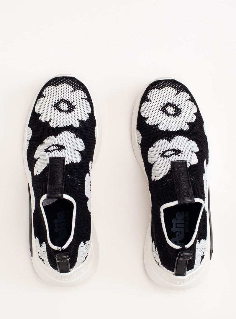 Tênis Infantil Petite Jolie Hype In Preto/Branco PJ7749IN