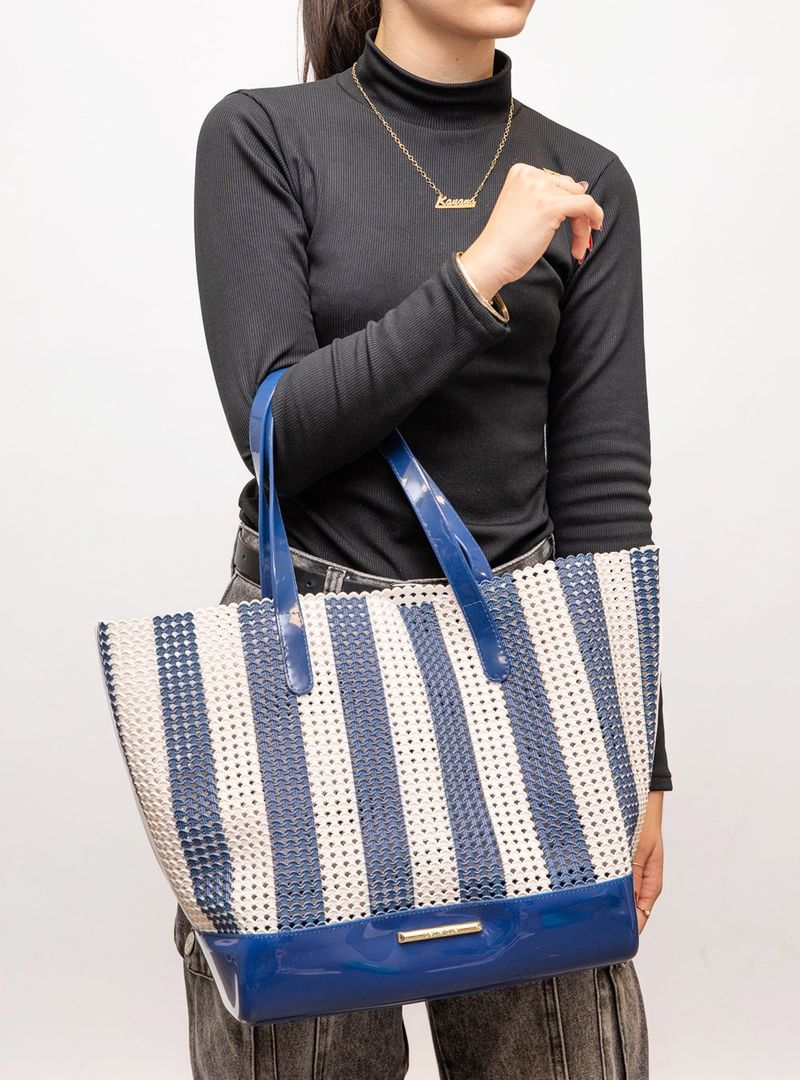 Bolsa Petite Jolie Ibiza White/Dark Blue PJ11286