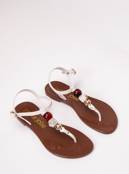 Sandália Petite Jolie Noah II Creme/Chocolate PJ7721