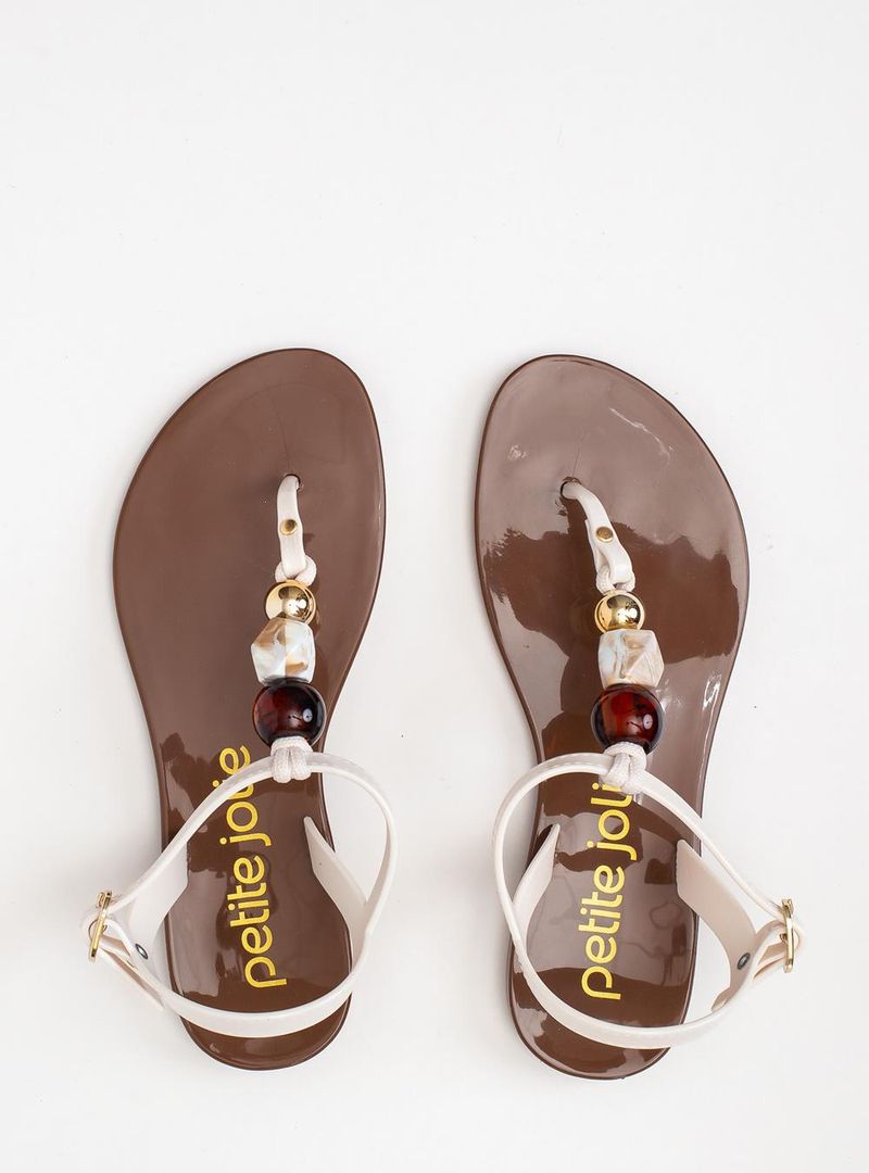 Sandália Petite Jolie Noah II Creme/Chocolate PJ7721