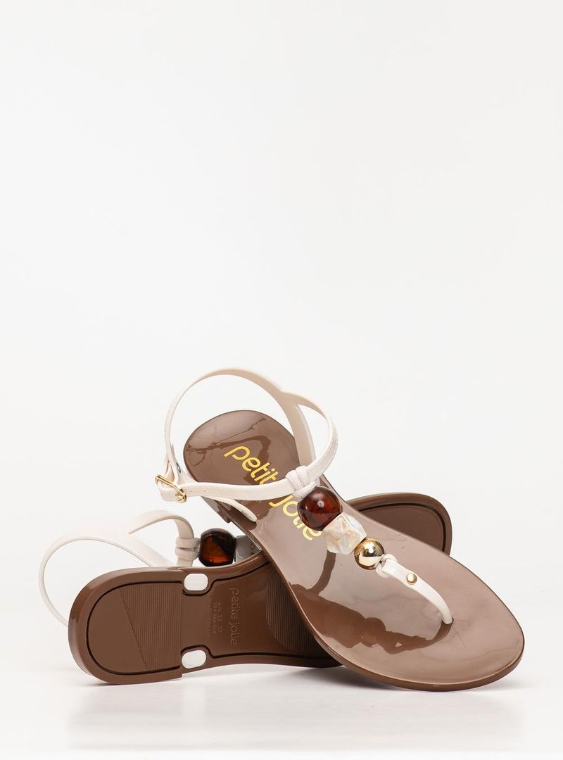 Sandália Petite Jolie Noah II Creme/Chocolate PJ7721