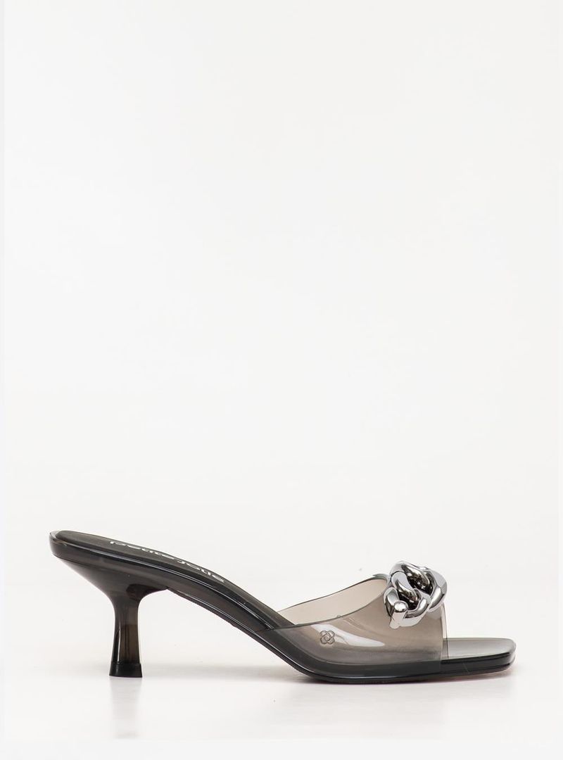 Tamanco Petite Jolie Icon Preto Translúcido PJ7434