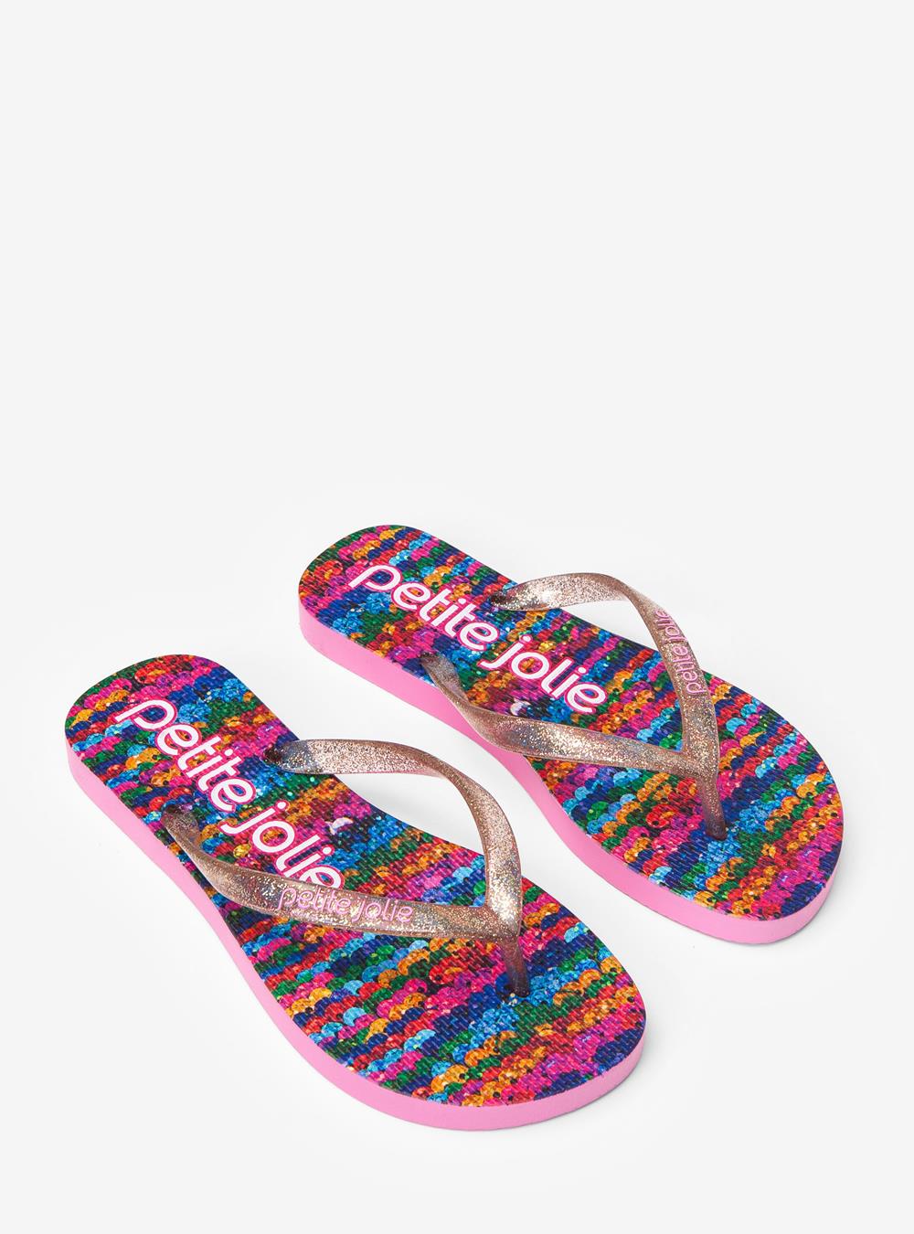 Chinelo Petite Jolie Fresh Glitter Ouro/Carnaval PJ6969