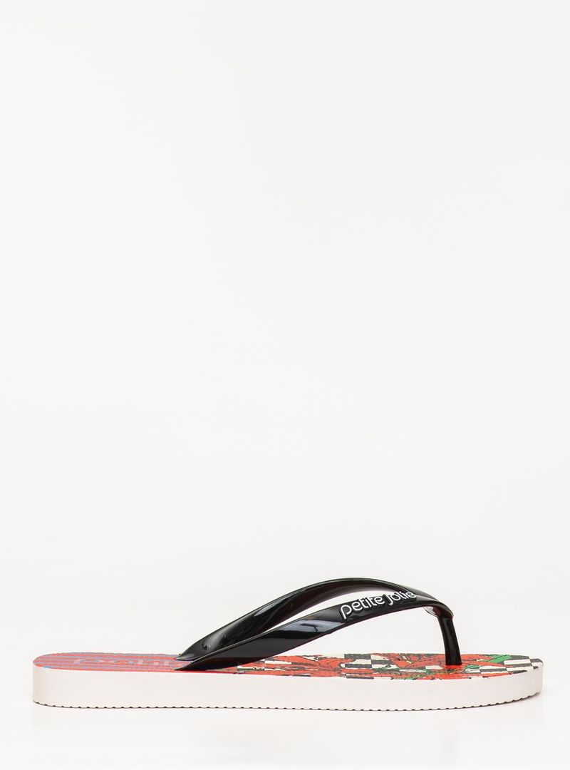 Chinelo Petite Jolie Fresh Preto/White/Floral 18 PJ6969