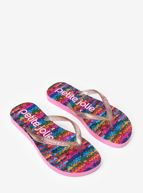 Chinelo Petite Jolie Fresh Glitter Ouro/Carnaval PJ6969