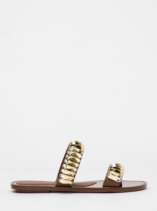 Chinelo Petite Jolie Demi Chocolate/Ouro PJ7690