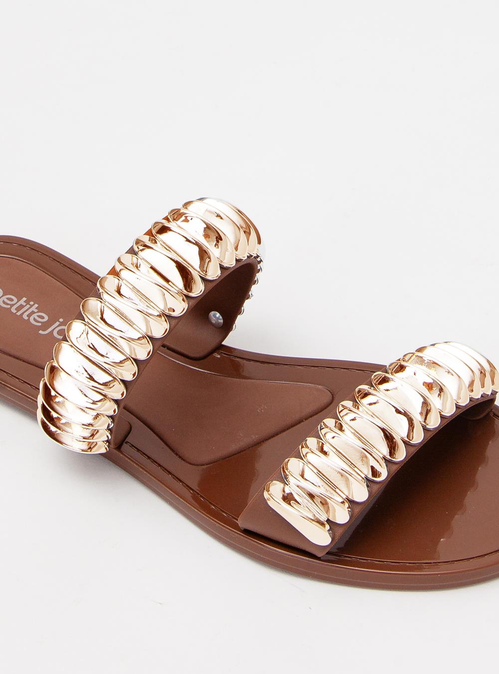 Chinelo Petite Jolie Demi Chocolate/Ouro PJ7690