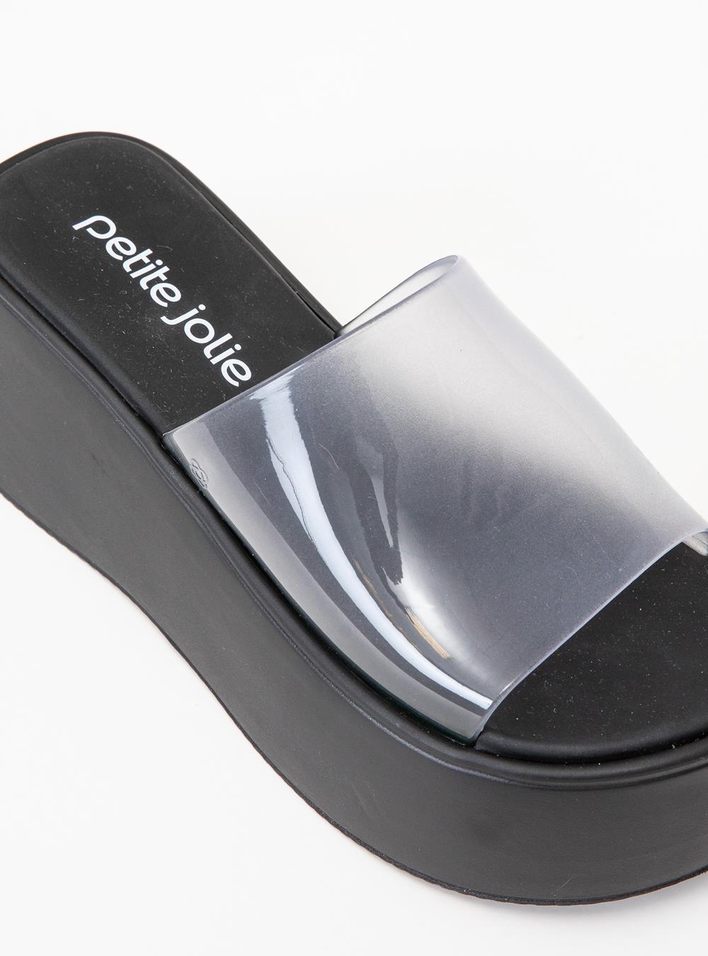 Tamanco Petite Jolie Squad Translúcido/Preto PJ7710