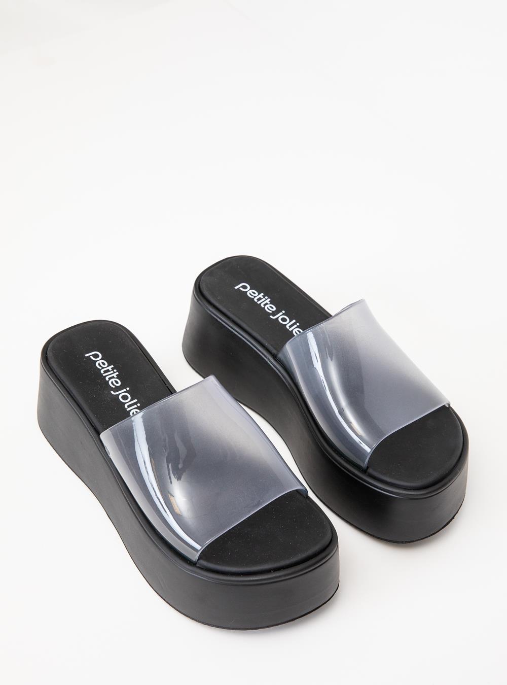 Tamanco Petite Jolie Squad Translúcido/Preto PJ7710