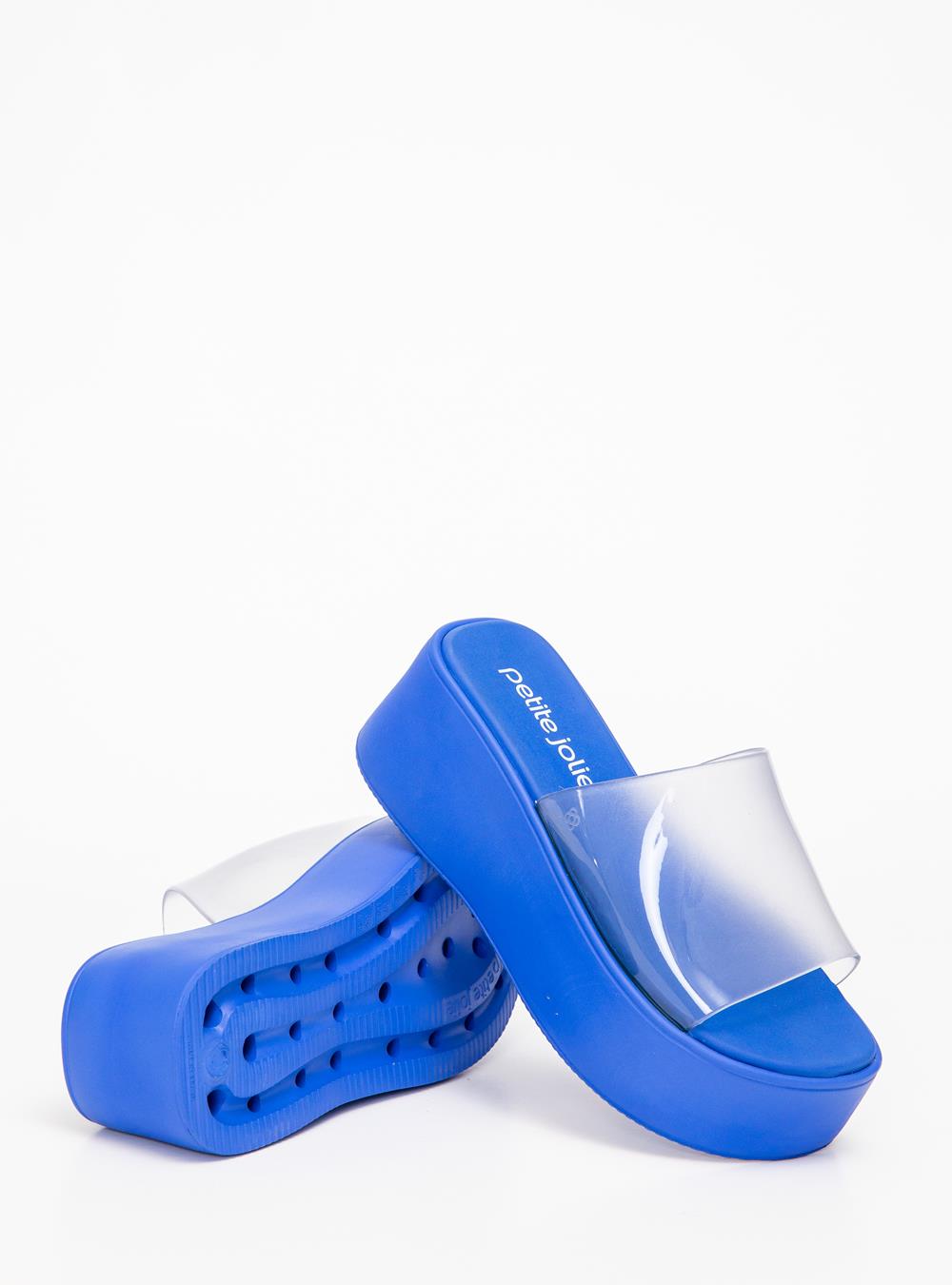 Tamanco Petite Jolie Squad Translúcido/Royal PJ7710