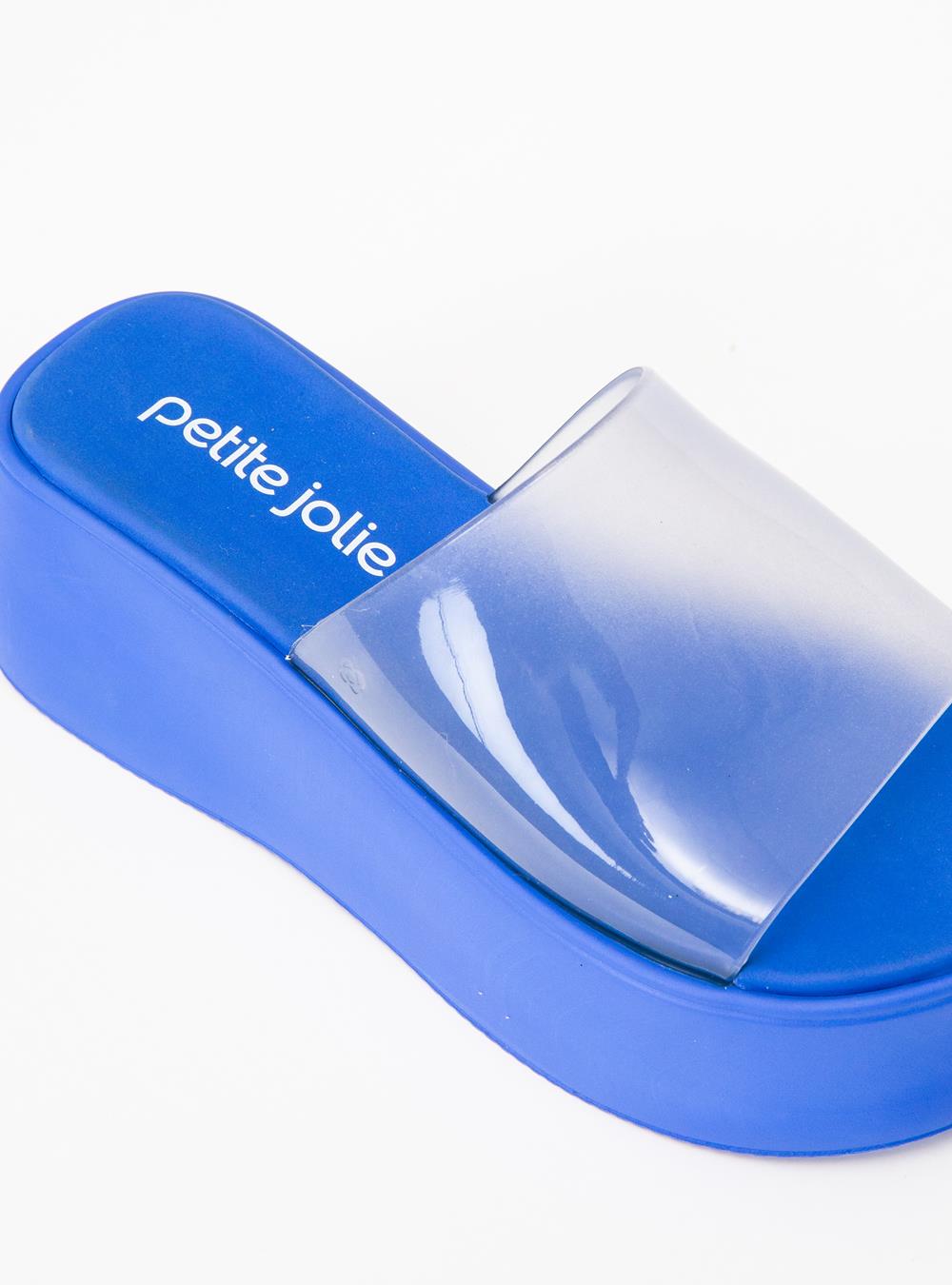 Tamanco Petite Jolie Squad Translúcido/Royal PJ7710