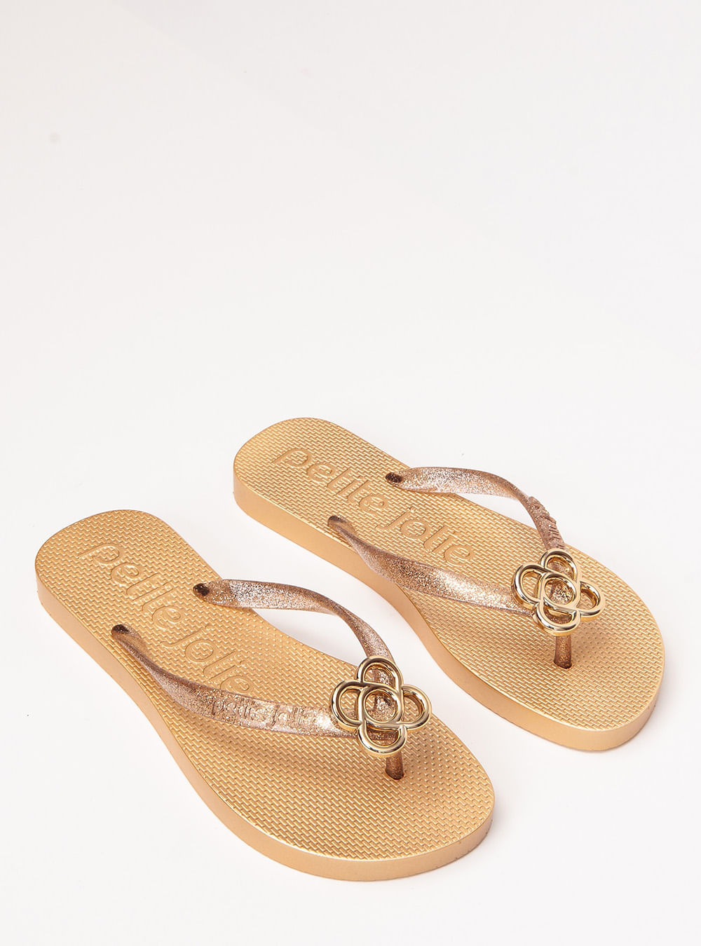 Chinelo Petite Jolie Fresh IN Glitter Ouro Light PJ7704IN