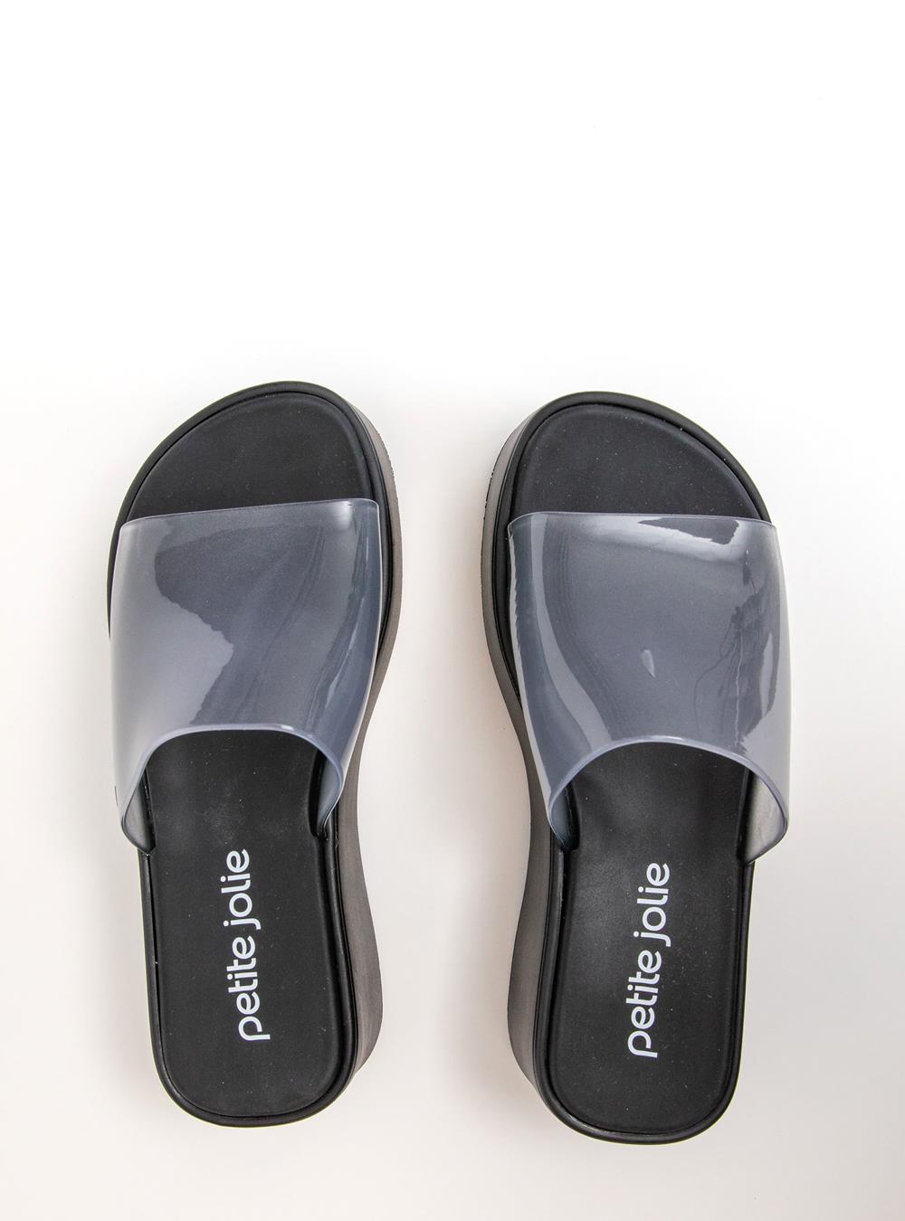 Tamanco Petite Jolie Squad Translúcido/Preto PJ7710