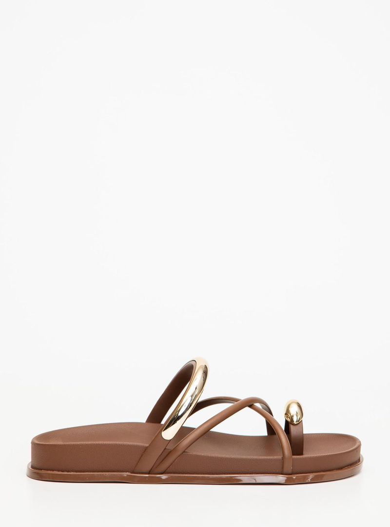 Chinelo Petite Jolie Ring Flat Chocolate PJ7798