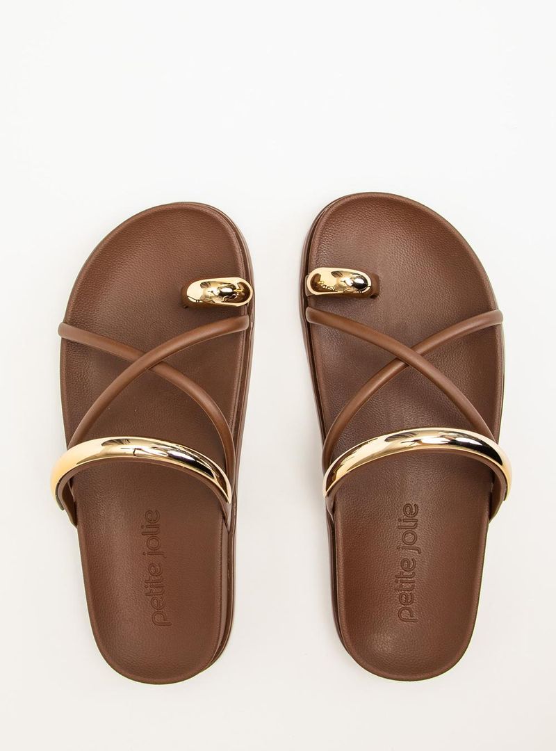 Chinelo Petite Jolie Ring Flat Chocolate PJ7798