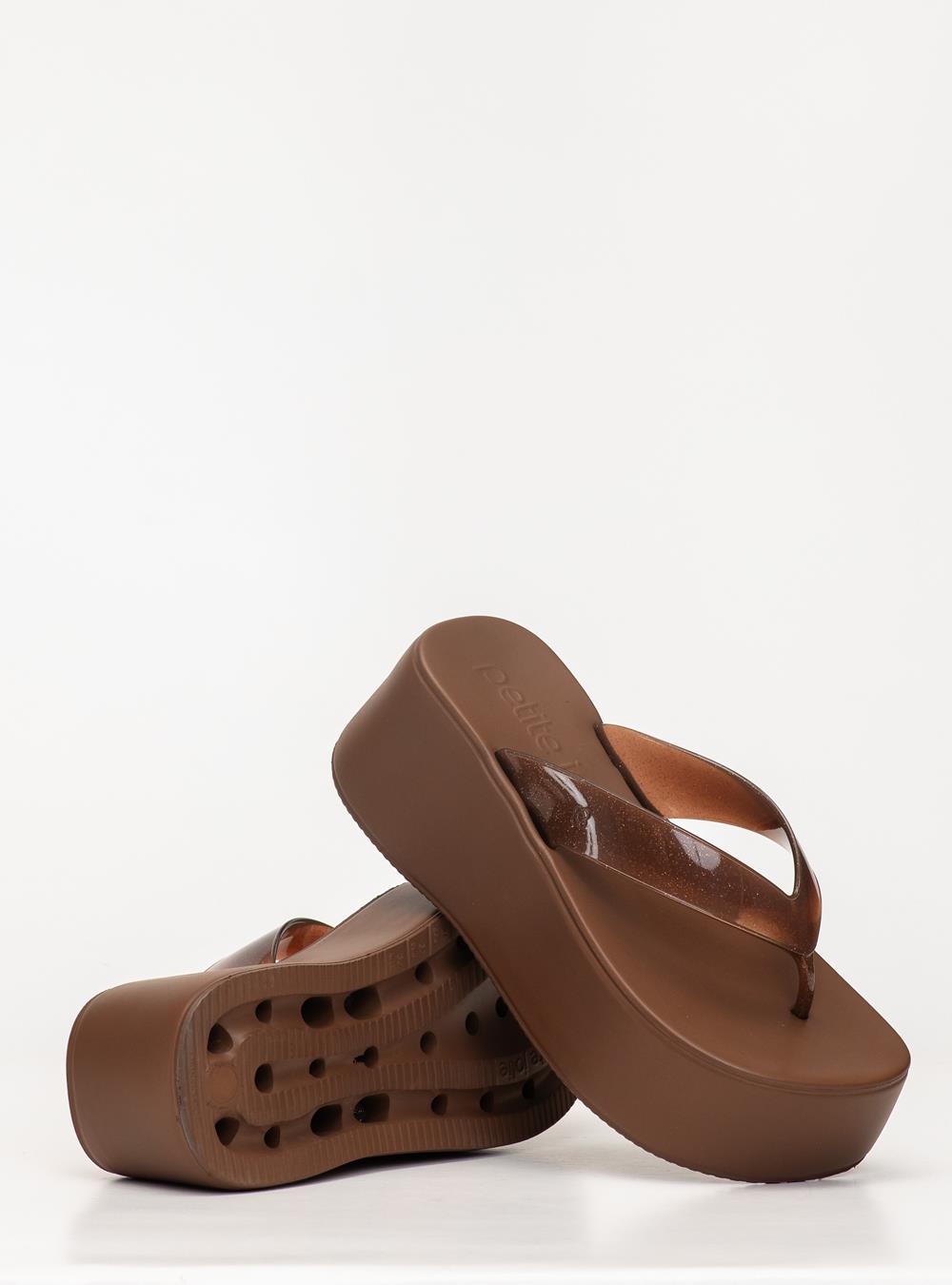 Chinelo Petite Jolie Plus II Glitter Brown PJ7703