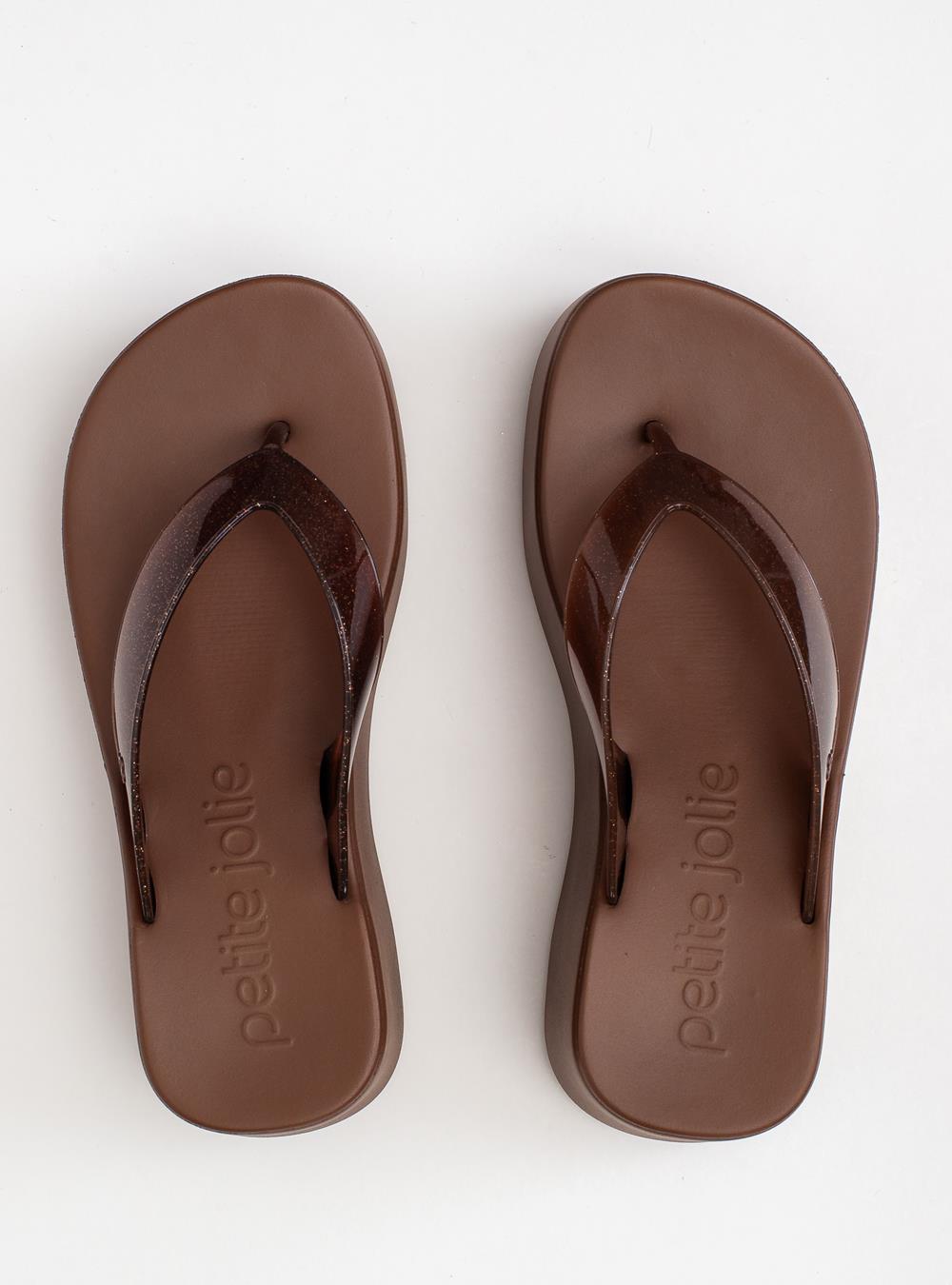 Chinelo Petite Jolie Plus II Glitter Brown PJ7703