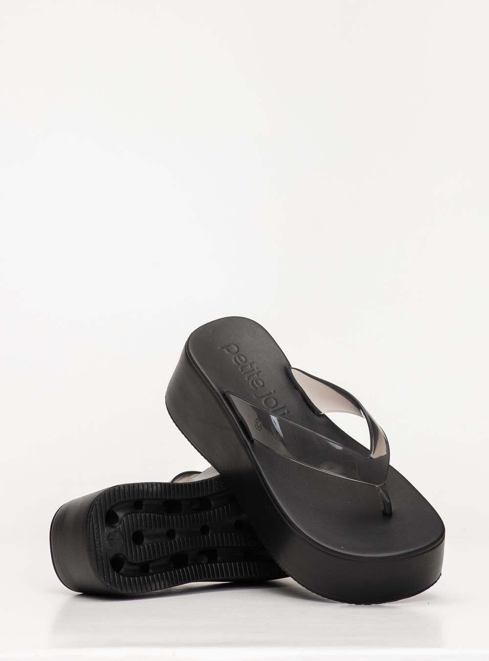 Chinelo Petite Jolie Plus II Preto Translúcido/Preto PJ7703