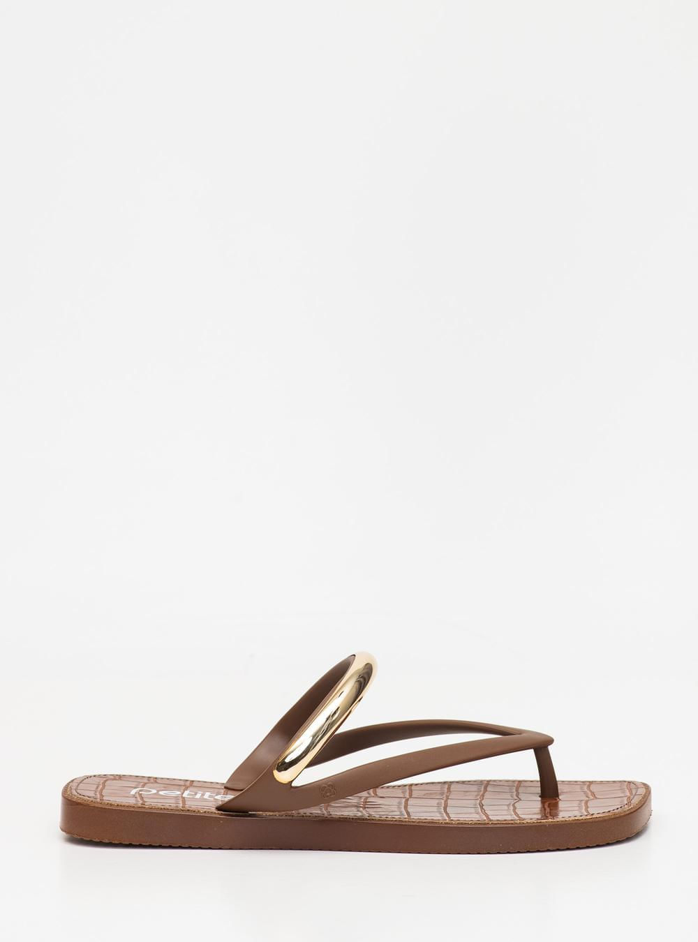 Chinelo Petite Jolie Búzios Chocolate PJ7770