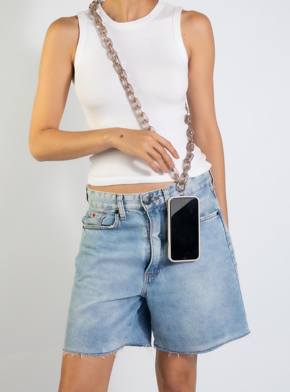 Alça Para Celular Petite Jolie Glitter Ouro Light PJ20331
