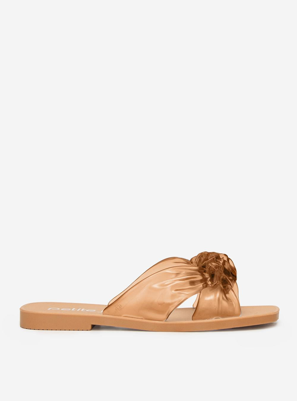 Chinelo Petite Jolie Gold Doce De Leite Translúcido PJ6149