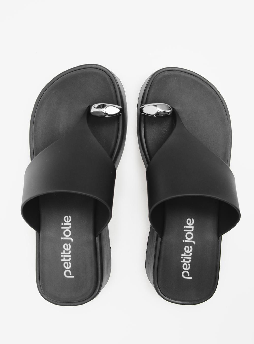 Chinelo Petite Jolie Ring Flatform Preto PJ7866